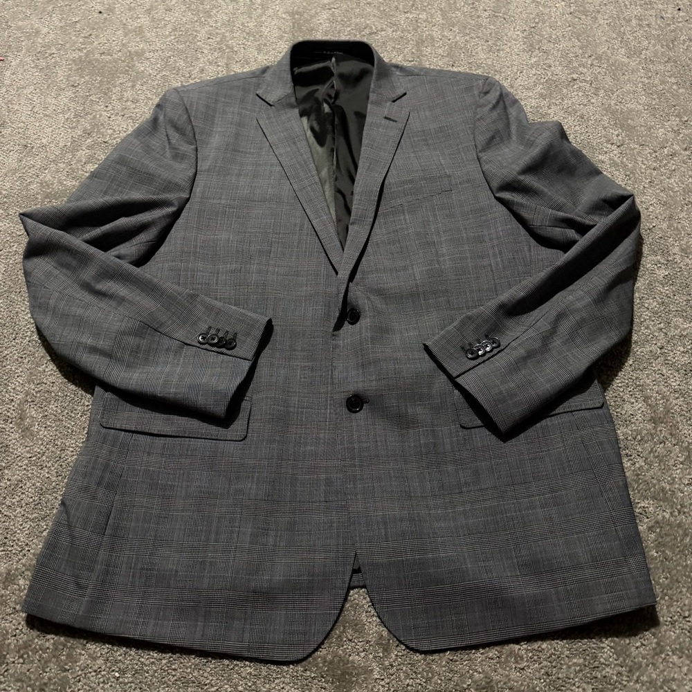 LANDS’ END men’s suit jacket blazer in gray size 44 regular great‎ condition